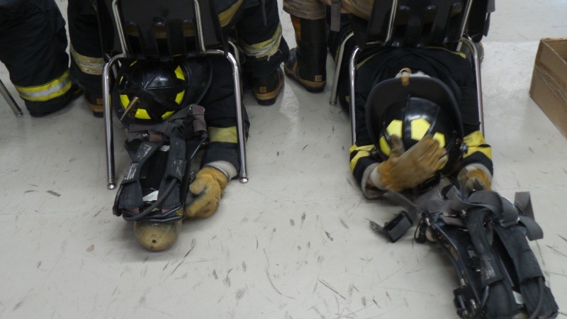 KACC Fire-Rescue-EMR Students engaged in SCBA practice.